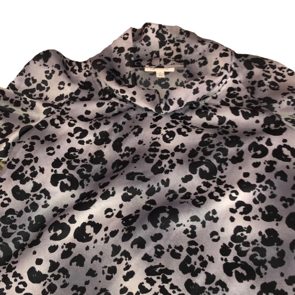 JM Collection size 14 black & gray animal print draped neckline Short sleeve